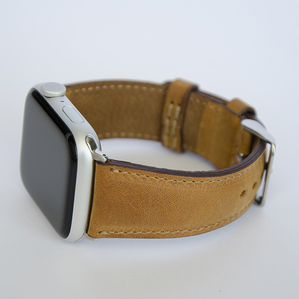 Apple Watch Bőr Szíj Világosbarna